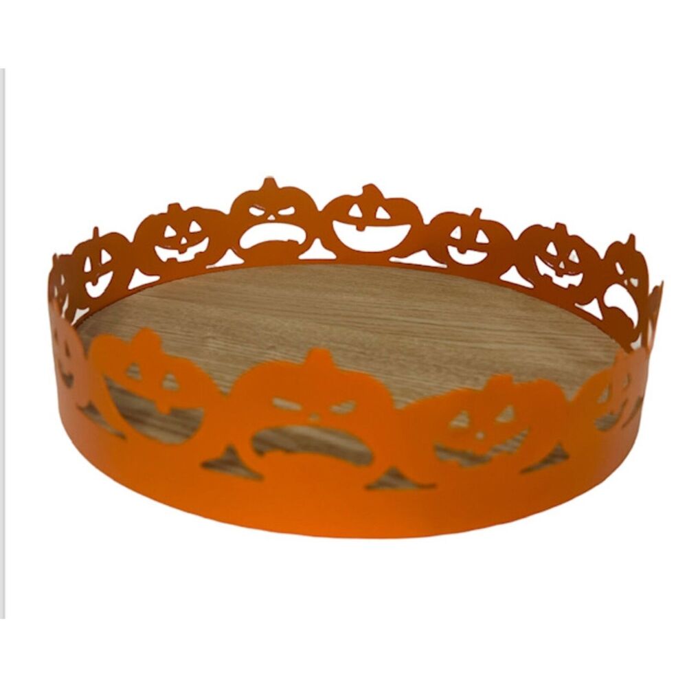 Halloween Jack 'O Lantern Tray 8" in Diameter For Displays